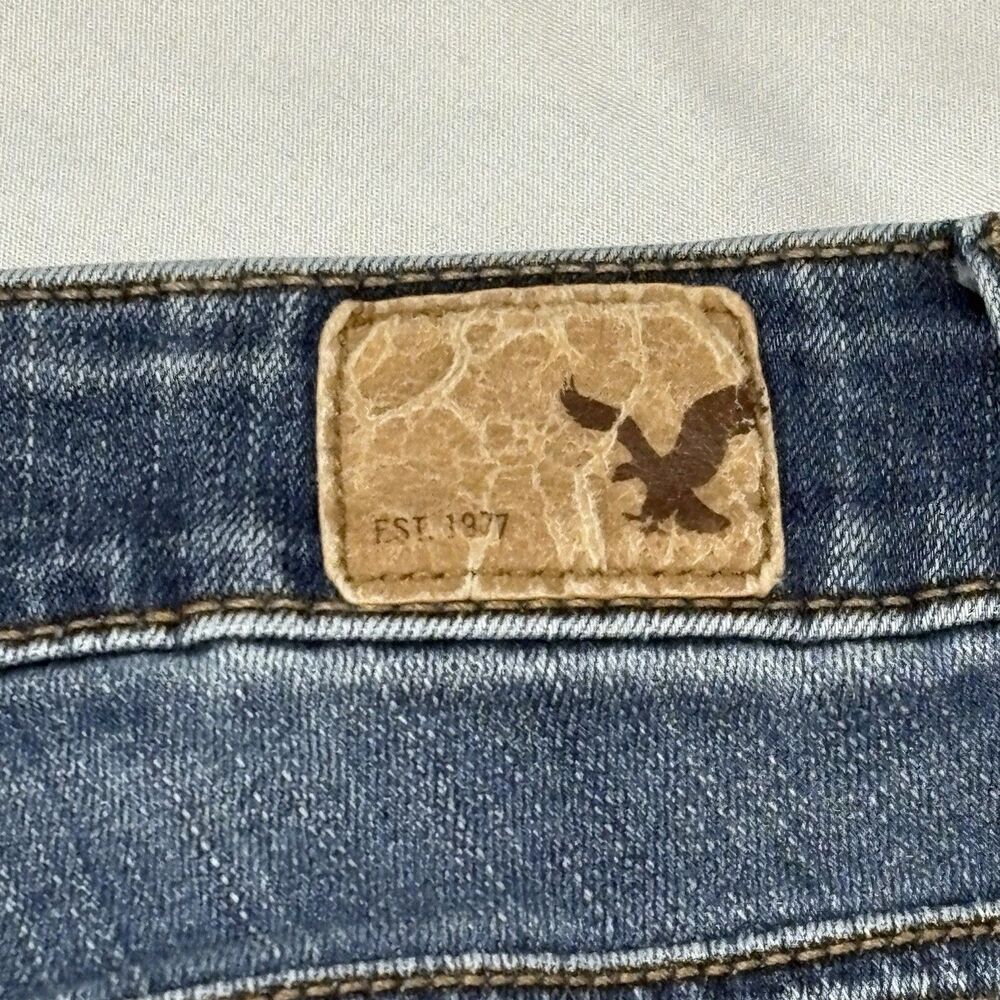 American Eagle Size 0 Girls Jeans Hi-Rise Jegging Crop Super Stretch Blue - Picture 4 of 13